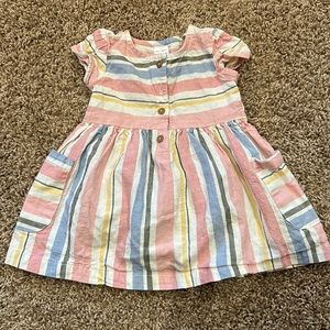 Baby girl striped linen dress